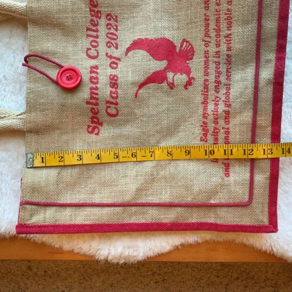 Spelman College Class of 2022 Burlap Shoulder Tote Eco Friendly Shopping Bag - Picture 14 of 14